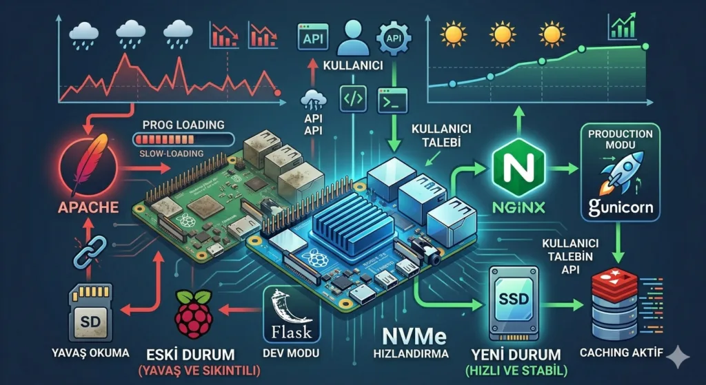 Raspberry Pi web sunucu yapısı